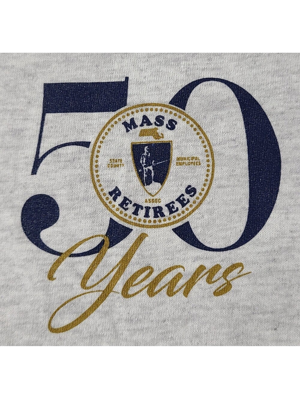 50th Anniversary Mass Retirees Municipal Employees Shirt Mens Sz Large Grey EUC